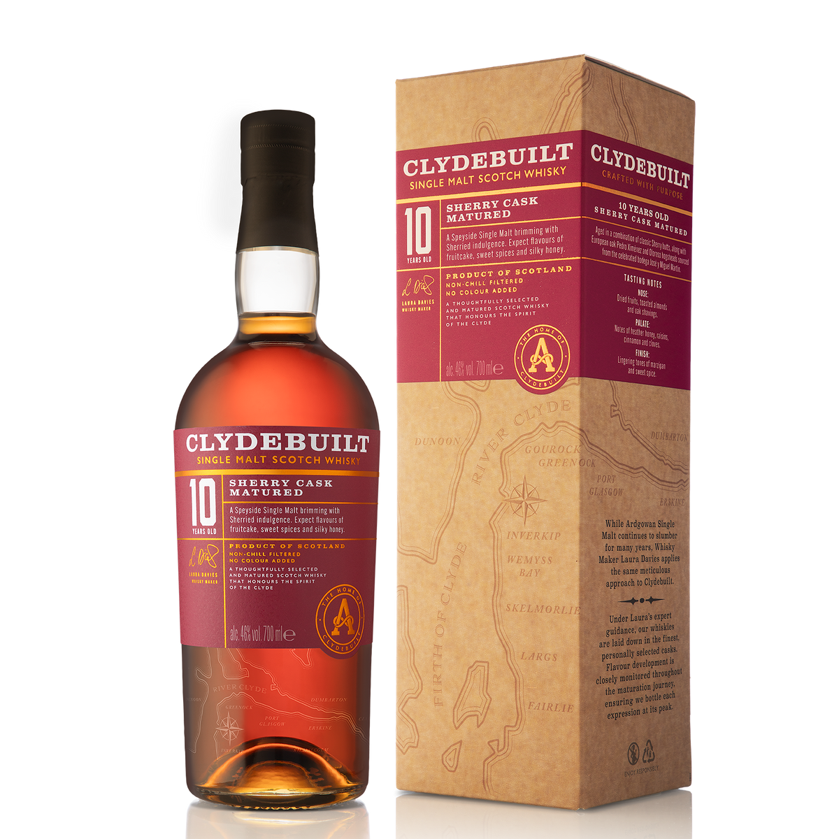 Ardgowan, Clydebuilt 10 Year Old, Sherry Cask Matured - Single Malt Whisky, 70cl