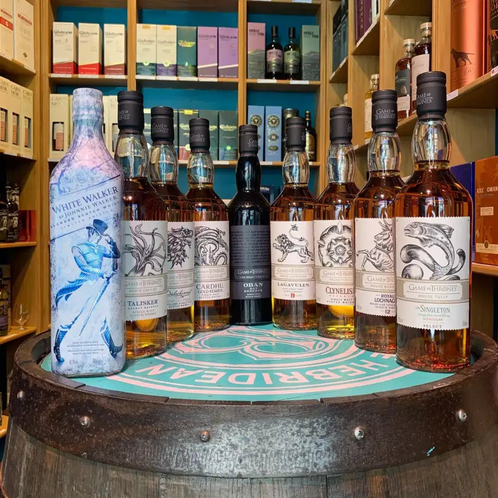 Game of Thrones - 9 bottle set plus Glasses - Single Malt Whisky - 70cl