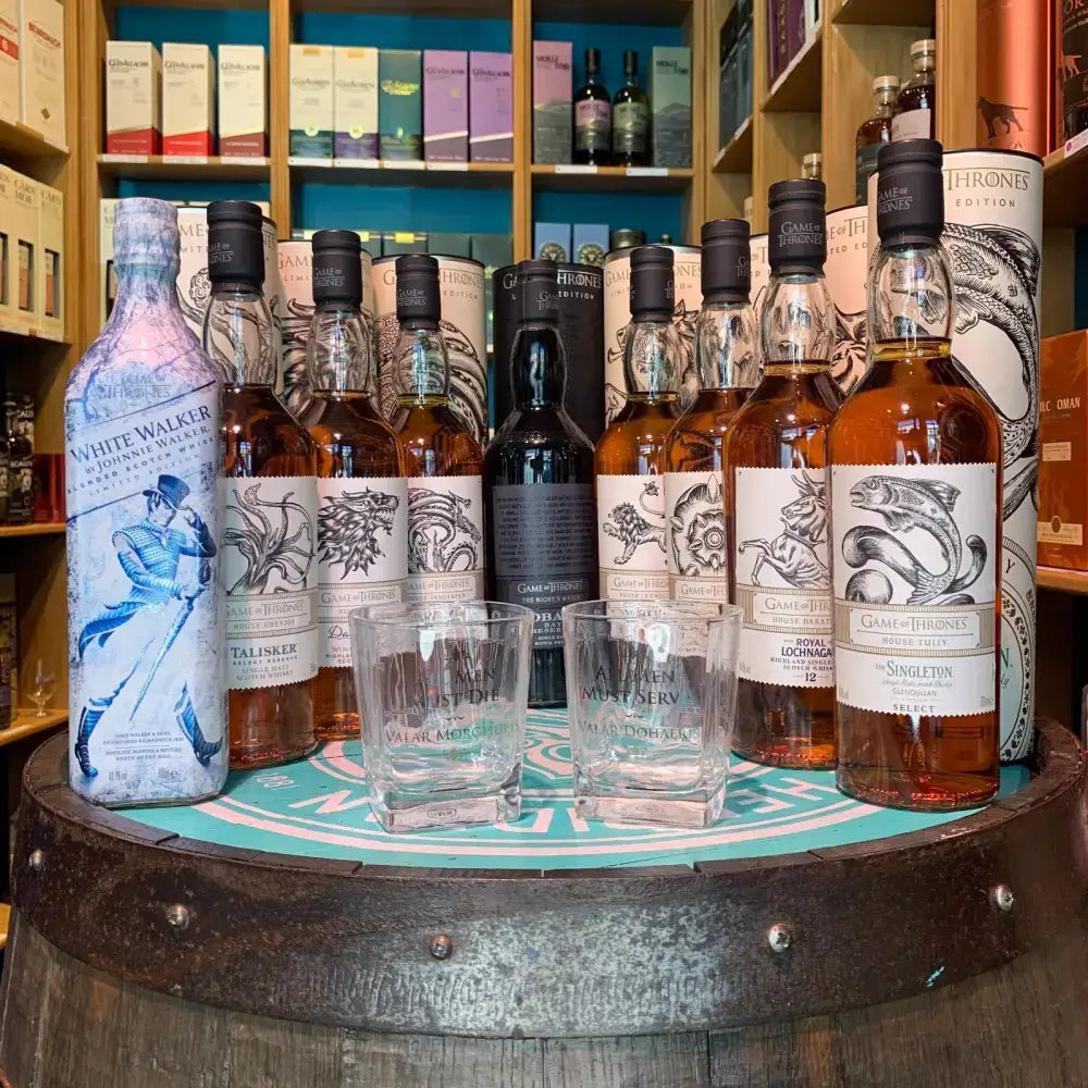 Game of Thrones - 9 bottle set plus Glasses - Single Malt Whisky - 70cl