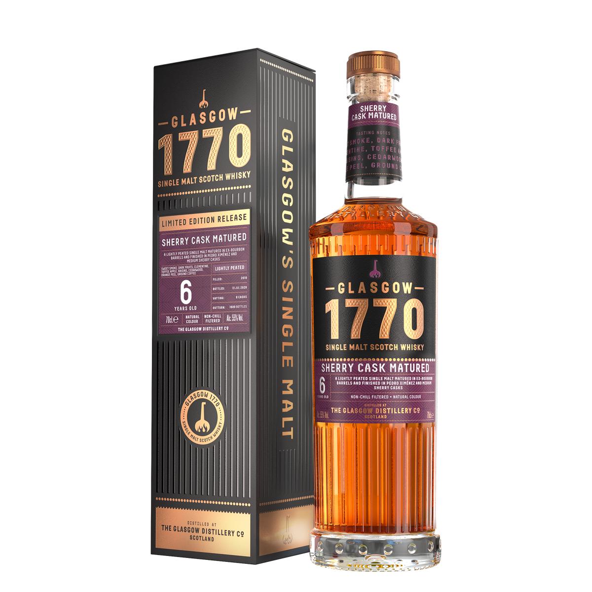 Glasgow 1770 Cask Picks Series, Sherry Cask Finish - Single Malt Whisky, 70cl