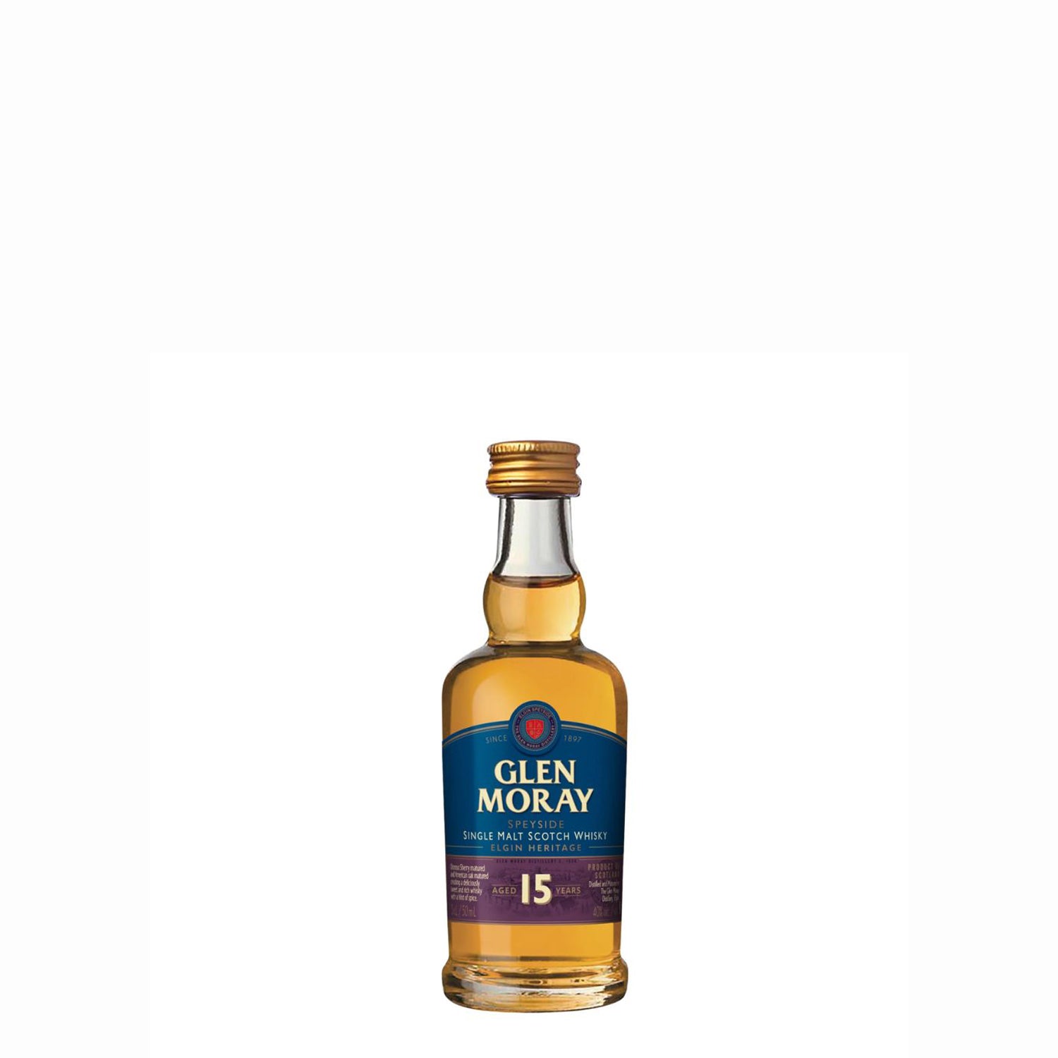 Glen Moray 15 - Single Malt Whisky, 5cl Miniature