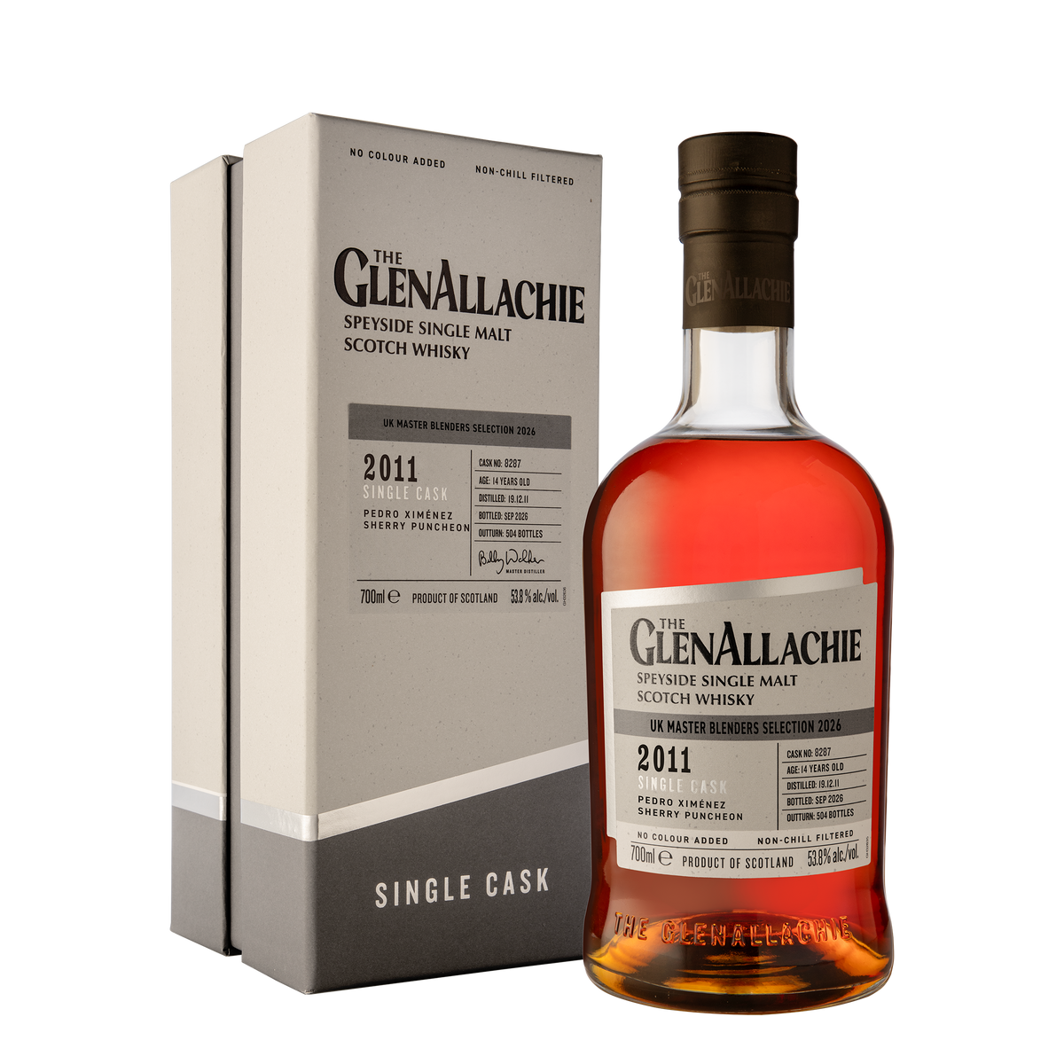 Glenallachie 2011, PX Puncheon Cask,14 years, Single Cask #8287- Single Malt Whisky, 70cl