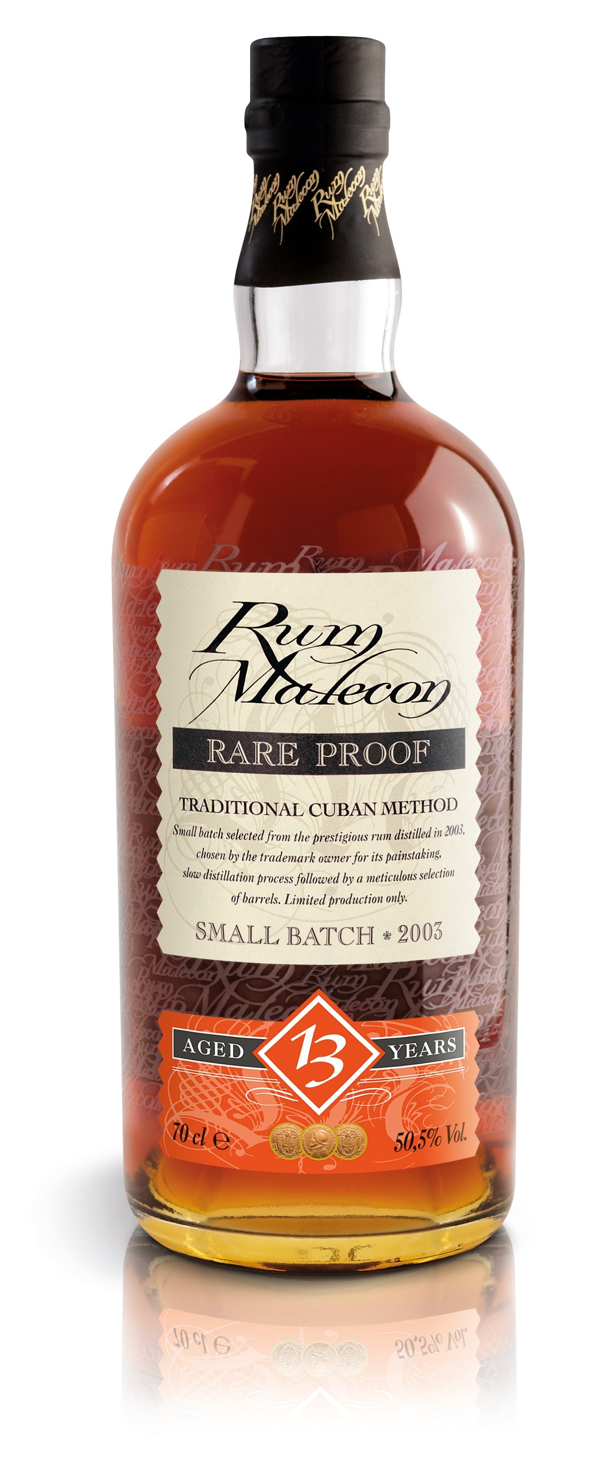 Rum Malecon 13 year old - gift pack with 2 glasses