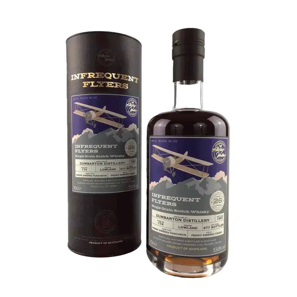 Dumbarton 26 Single Cask Pedro Ximénez Grain Whisky - Infrequent Flyers - 70cl