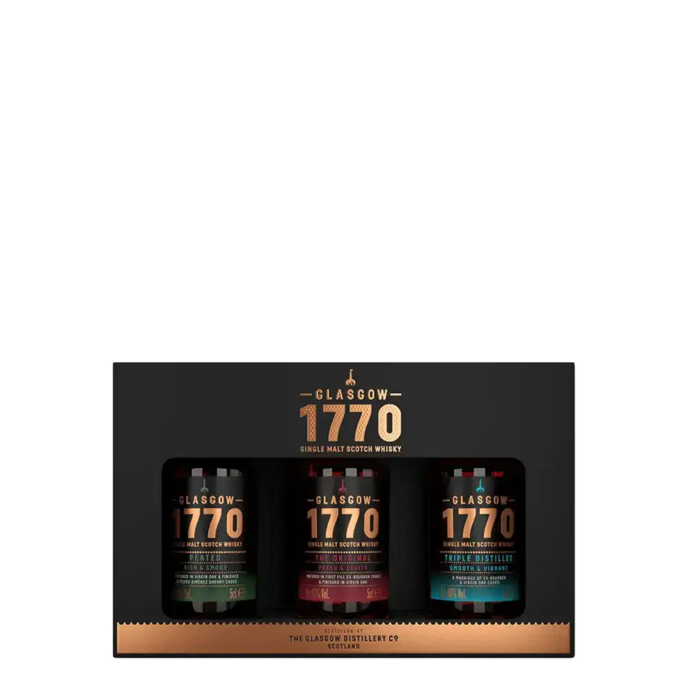 Glasgow 1770 Single Malt Whisky 3 x 5cl Gift Set - gift pack