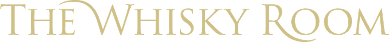 Logo of 'The Whisky Room' with gold text on a white background