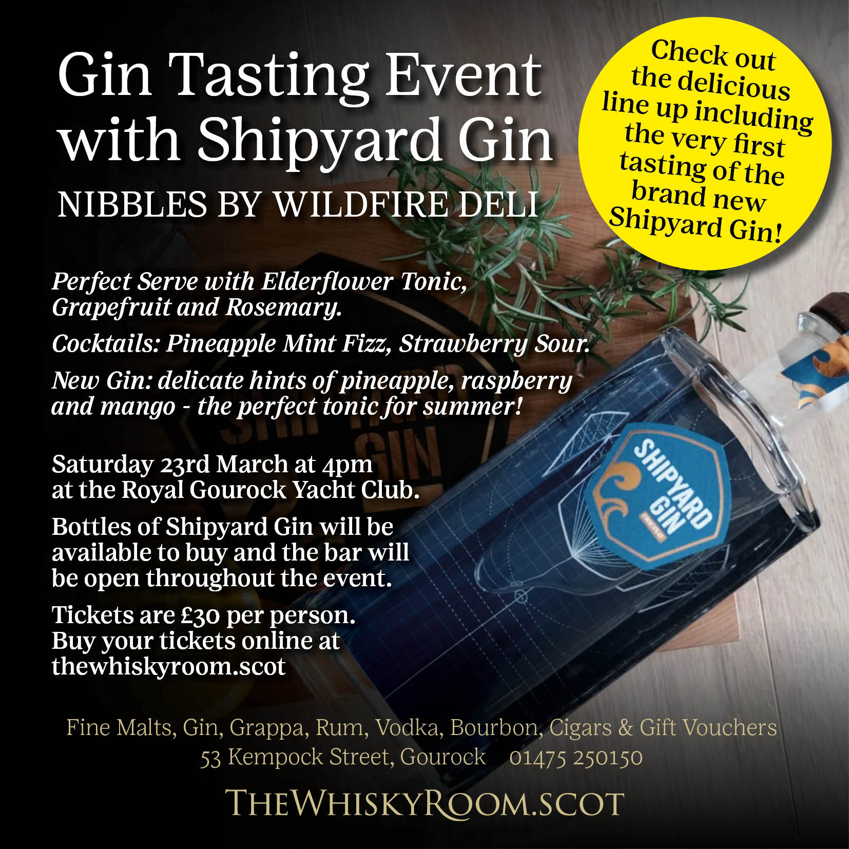 2024 - Tasting Event, 23rd March 2024 with Shipyard Gin