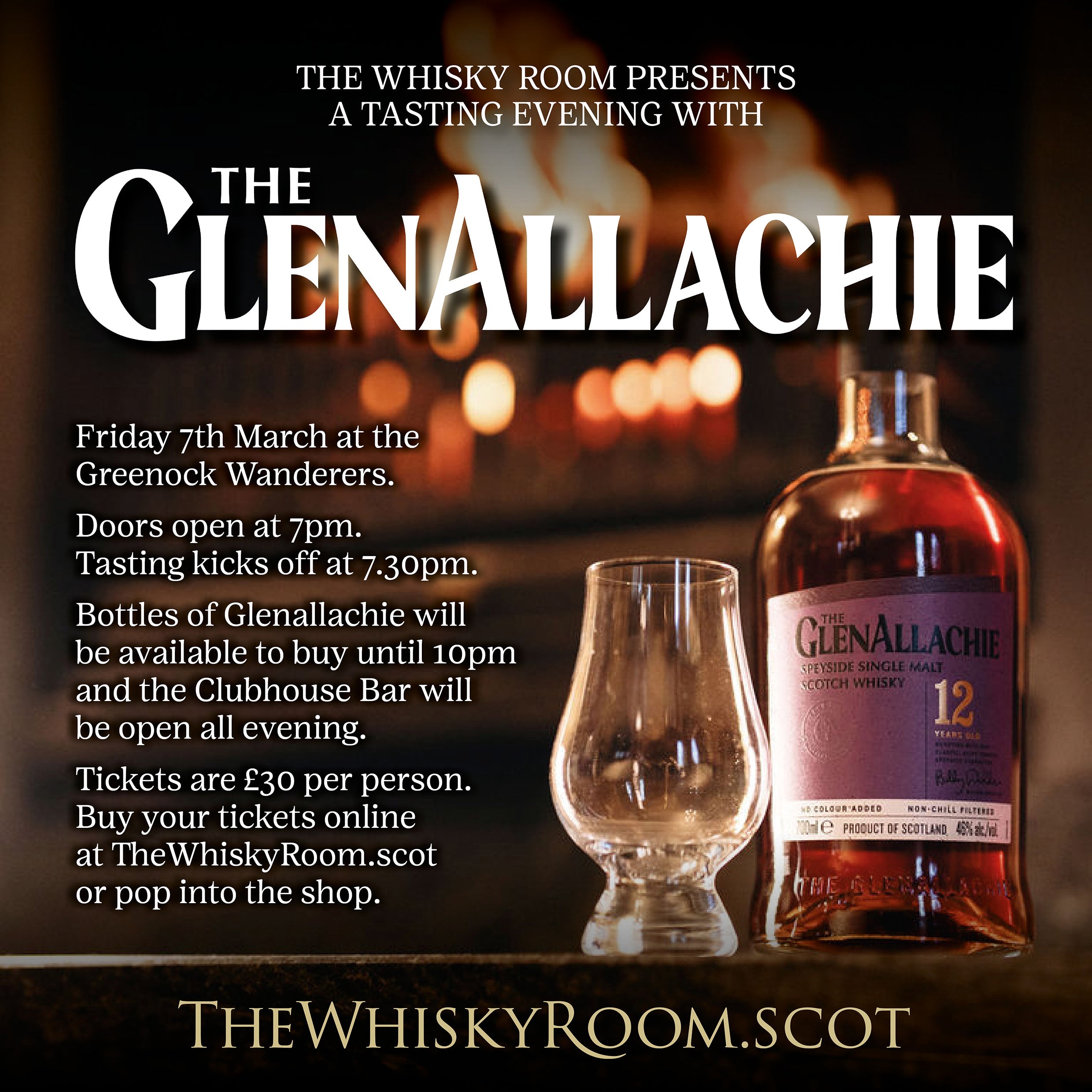 2025 - Whisky Tasting Event, Friday 7th March 2025 with The Glenallachie