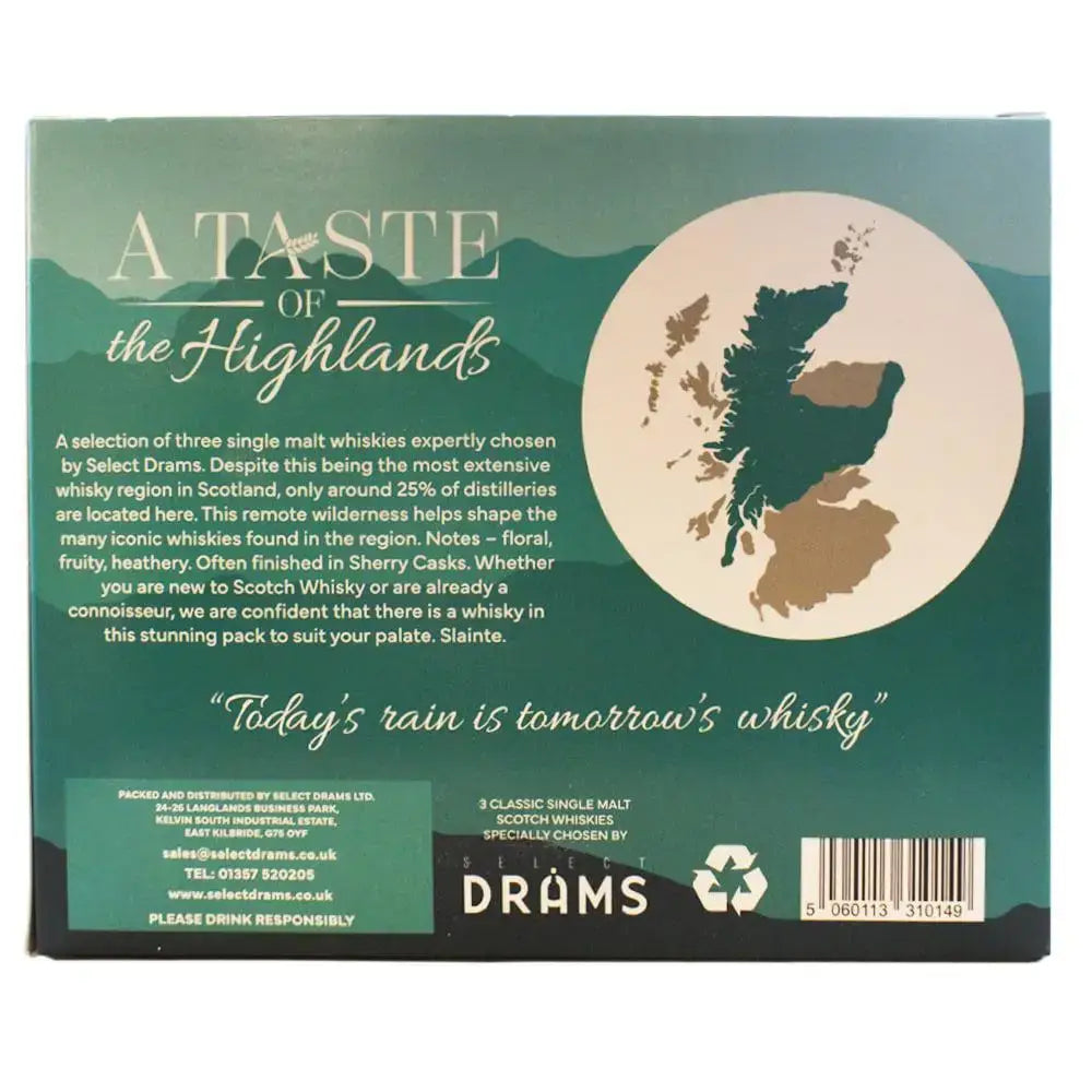 A Taste of the Highlands Gift Pack 3x5cl Single Malt Whisky - gift pack