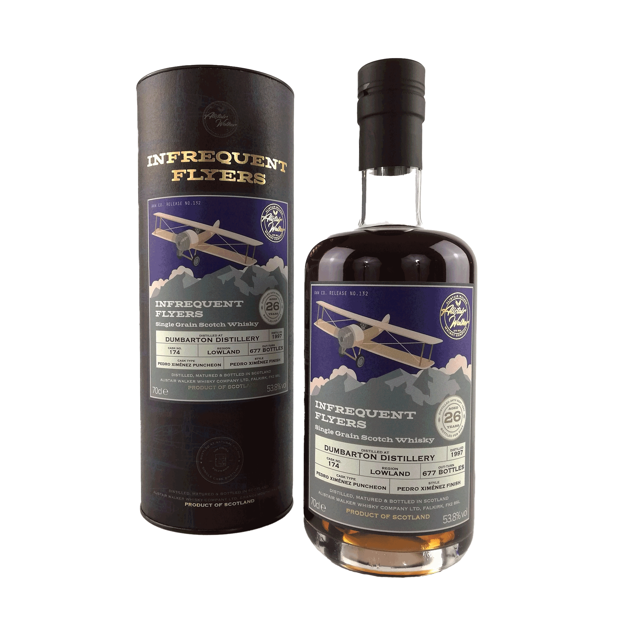 Dumbarton 26, Single Cask, Pedro Ximénez, Whisky de grano único - Viajeros infrecuentes