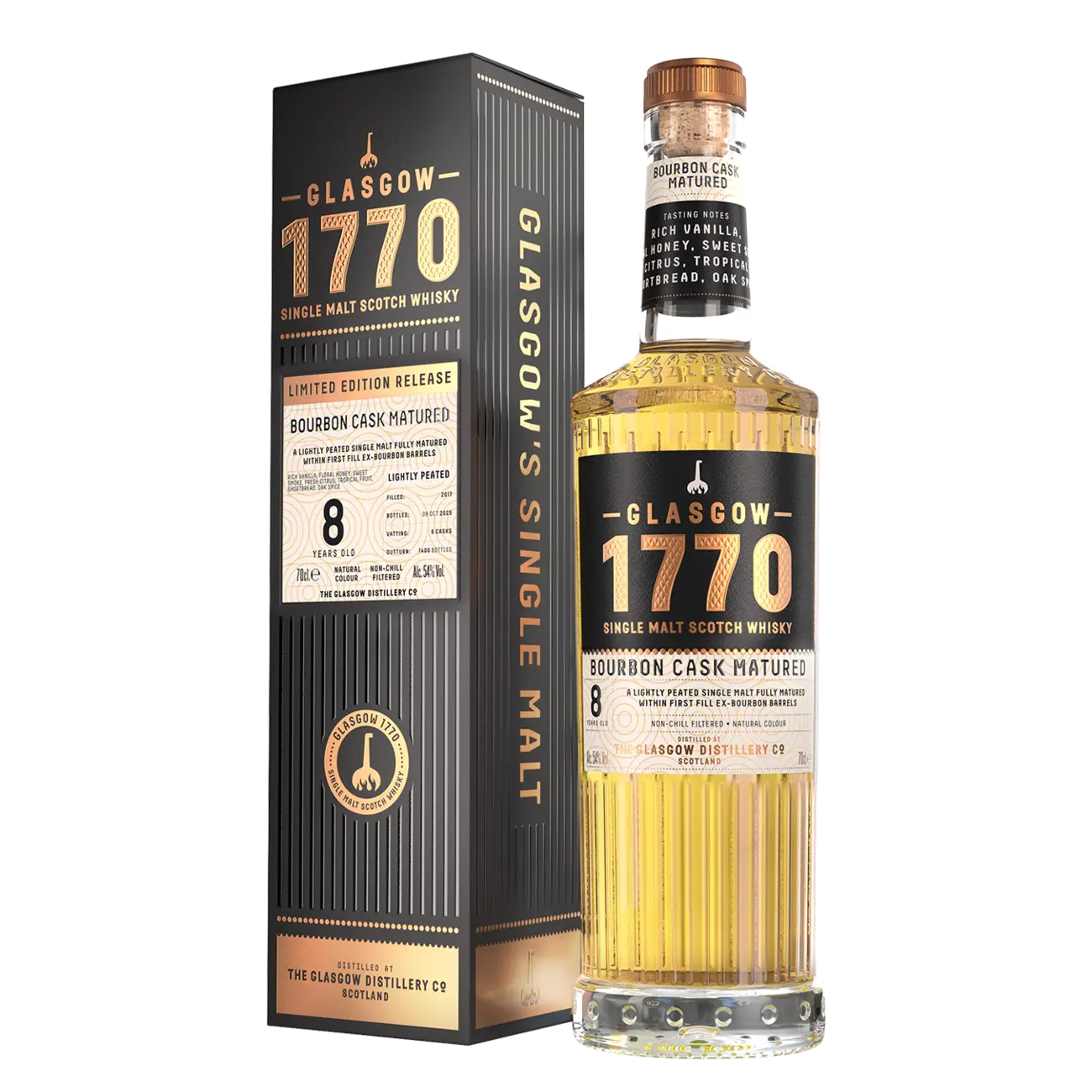 Glasgow 1770 Bourbon Cask Matured - Single Malt Whisky, 70cl