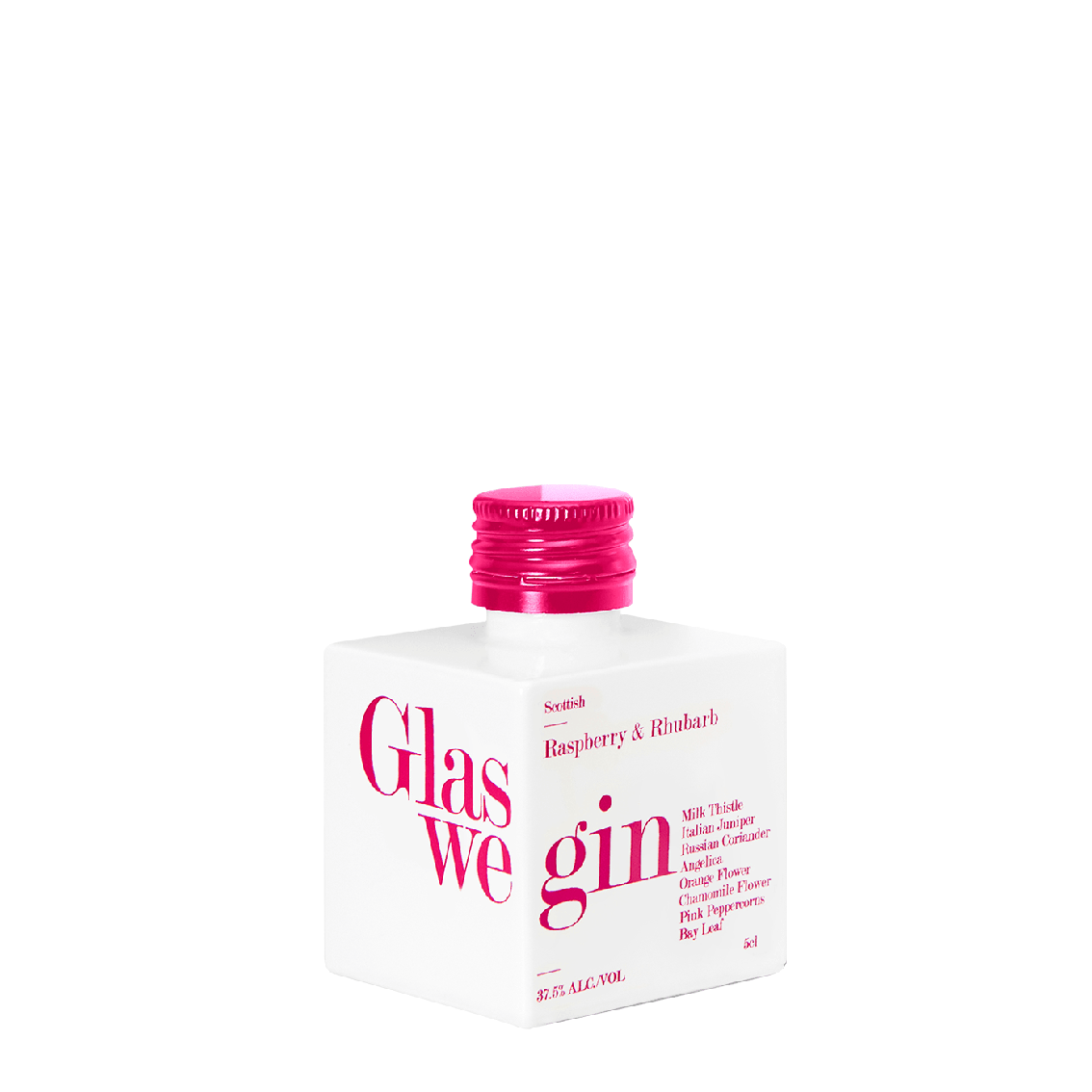 Glaswegin Gin, Raspberry and Rhubarb, 5cl - Miniature