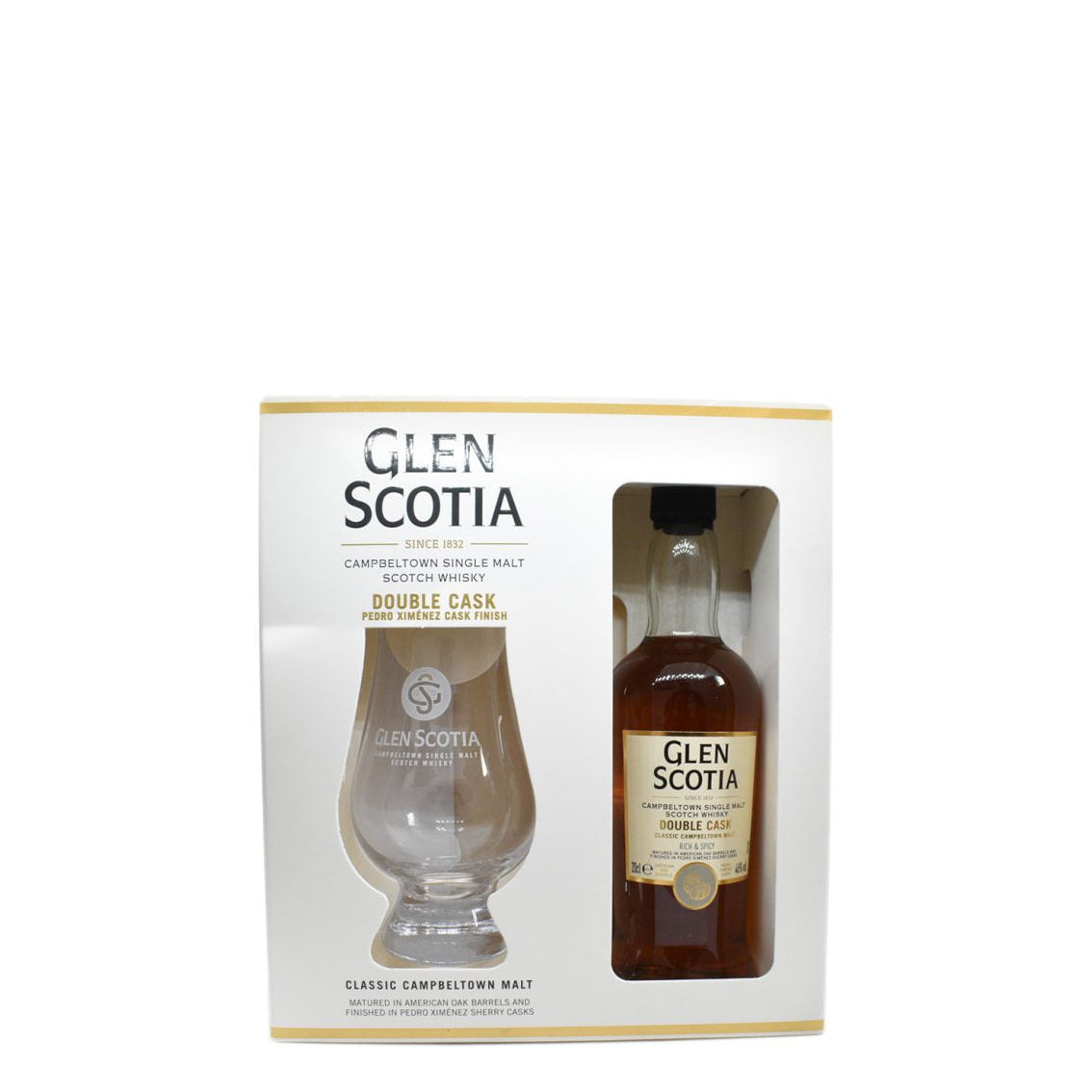 Glen Scotia, Double Cask Whisky 20cl gift set with Glencairn glass, single malt whisky