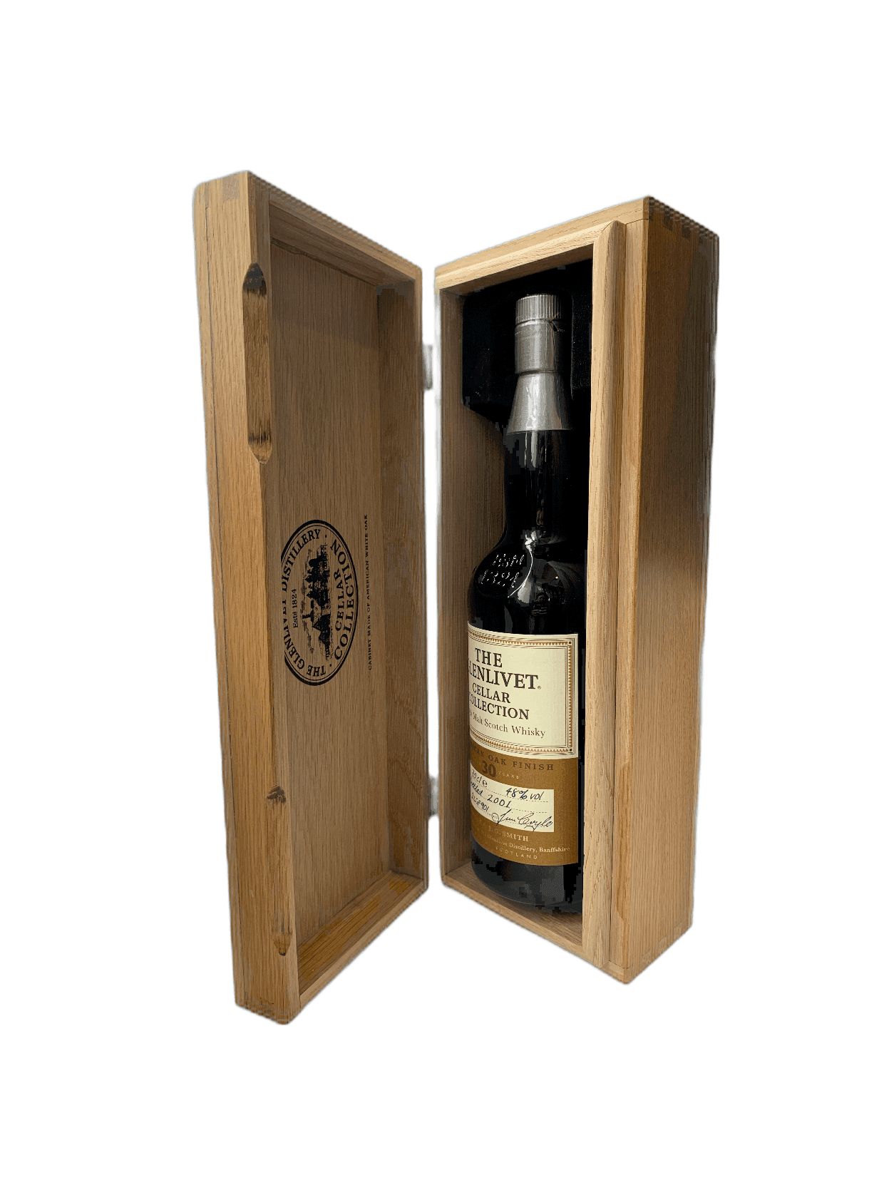 Glenlivet 30, Cellar collection 2001, wood box, 70cl, vintage Whisky
