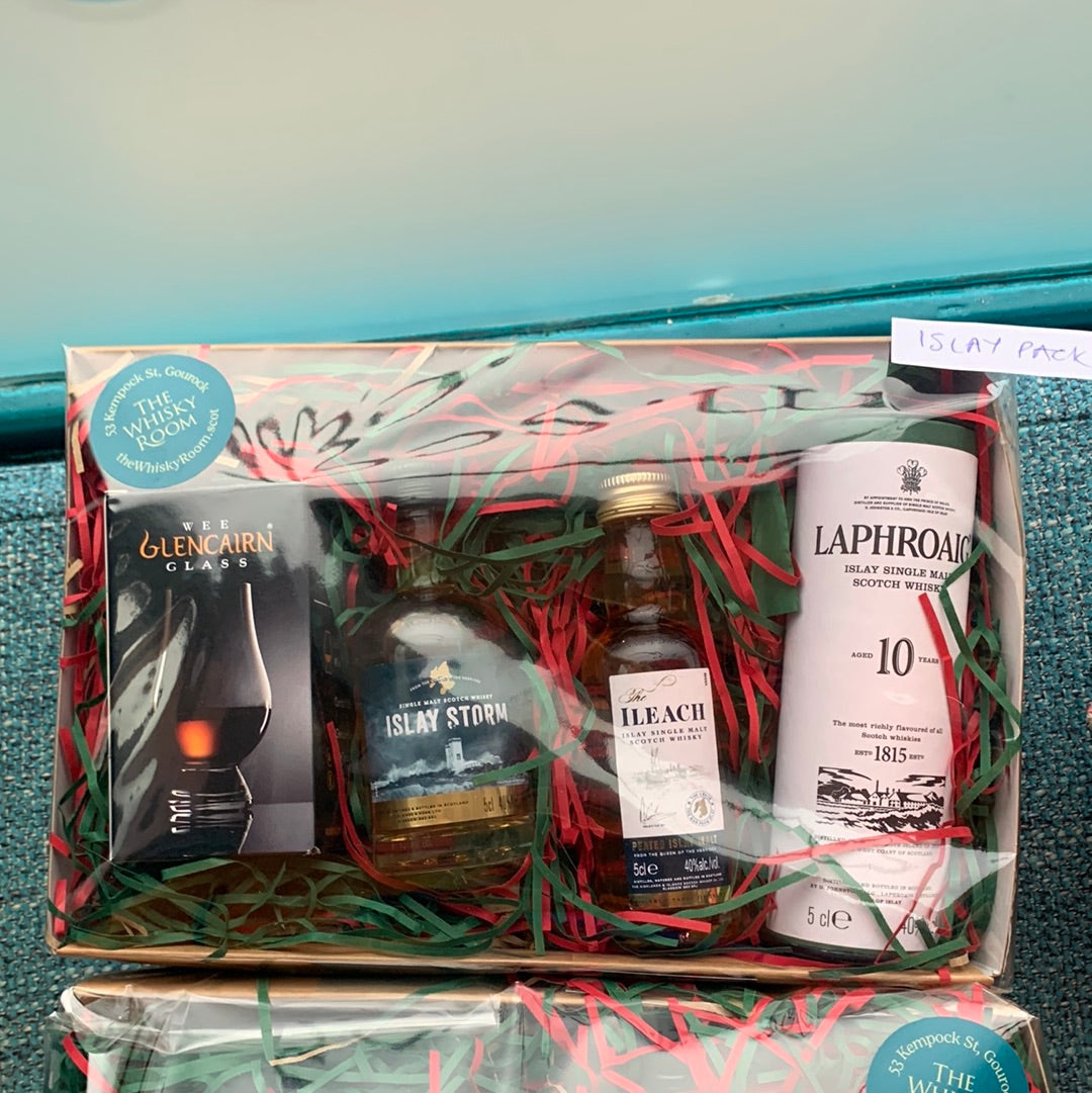 Hamper islay whisky and glass