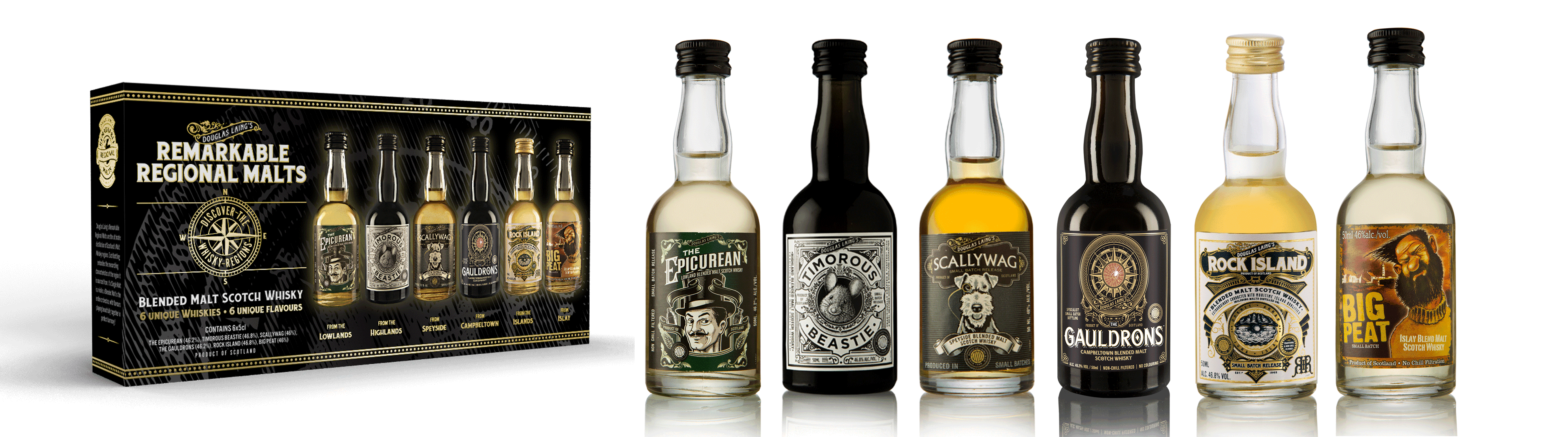 Remarkable Regional Malts miniature pack (Douglas Laing) Whisky