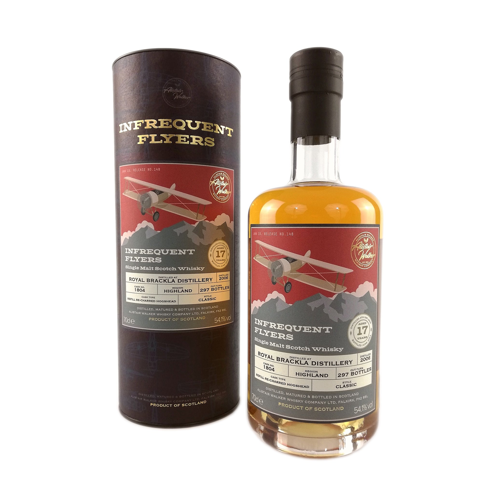 Royal Brackla 17, Single Cask, Refill Re-charred Hogshead Single Malt Whisky - Infrequent Flyers